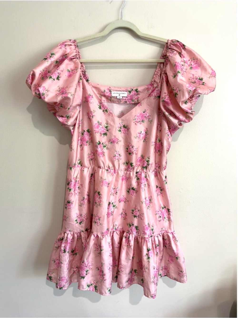 LoveShackFancy x Target Cecile Pink Floral Puff-Sleeve Dress Size 12